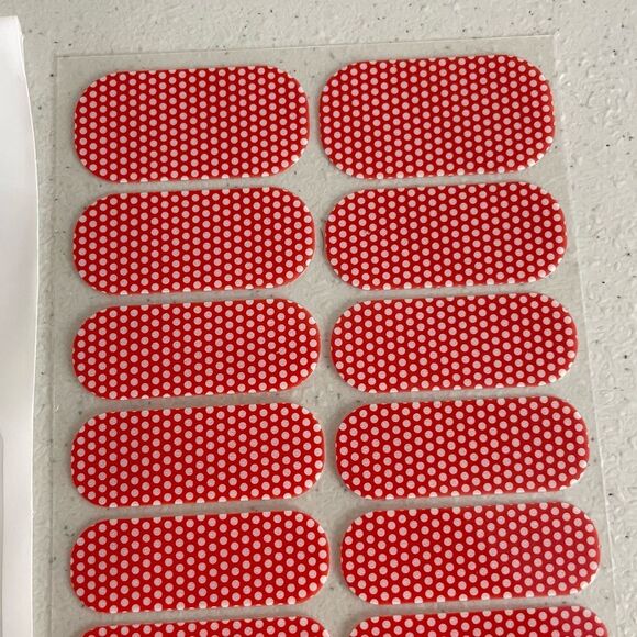 Jamberry PK27 Poppy And White Polka Full Sheet Nail Wraps - Picture 6 of 9